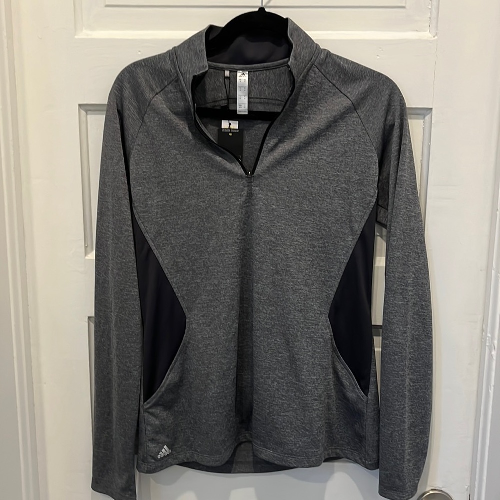 Adidas Women's Lightweight UPF Quarter-Zip Pullover A281 Size M grey/black